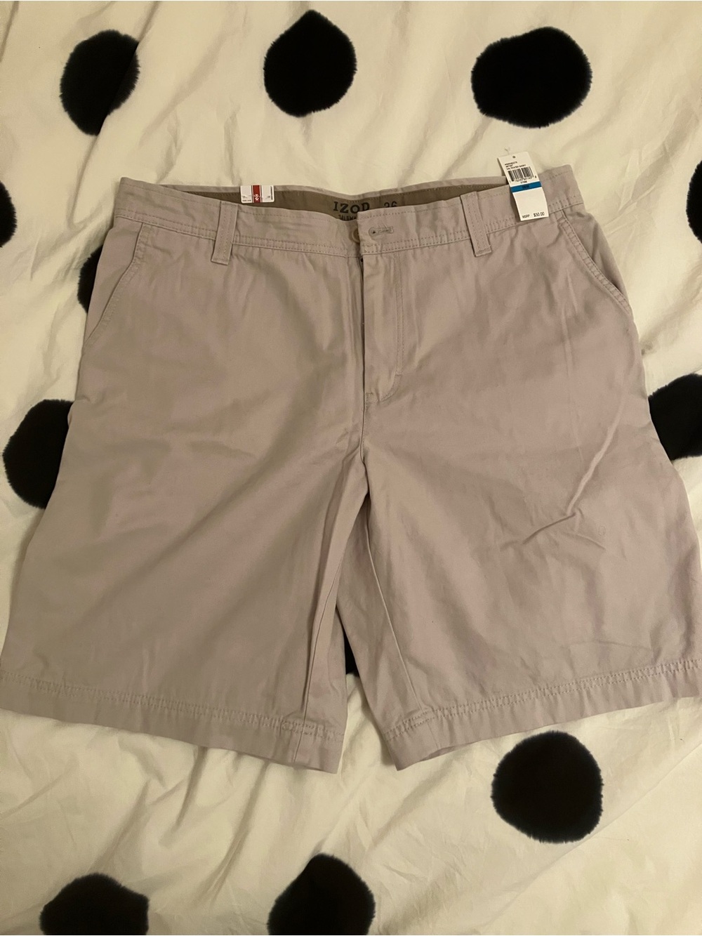 Izod Light Gray Men's Flat Front Casual Shorts